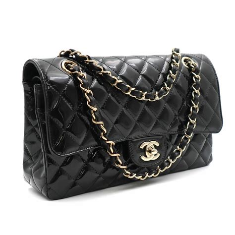 black on black chanel flap bag|black chanel leather shoulder bag.